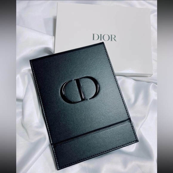 DIOR stand mirror Black CD Logo 14x19x1.5cm faux leather - Picture 9 of 9